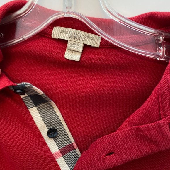 Burberry Mens Red Polo Shirt Size L Fit M - Picture 4 of 5